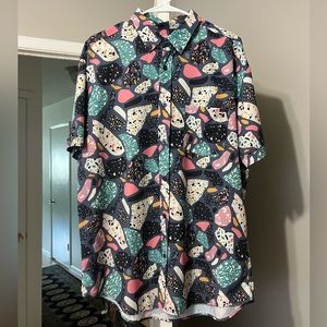 Roosevelts Terazio Print button down shirt. XL